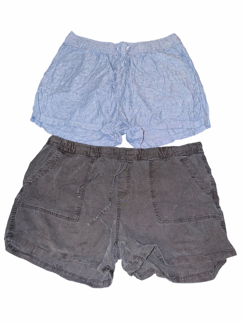 Gap Duo of Women’s Casual Elastic-Waist Shorts - Blue & Charcoal